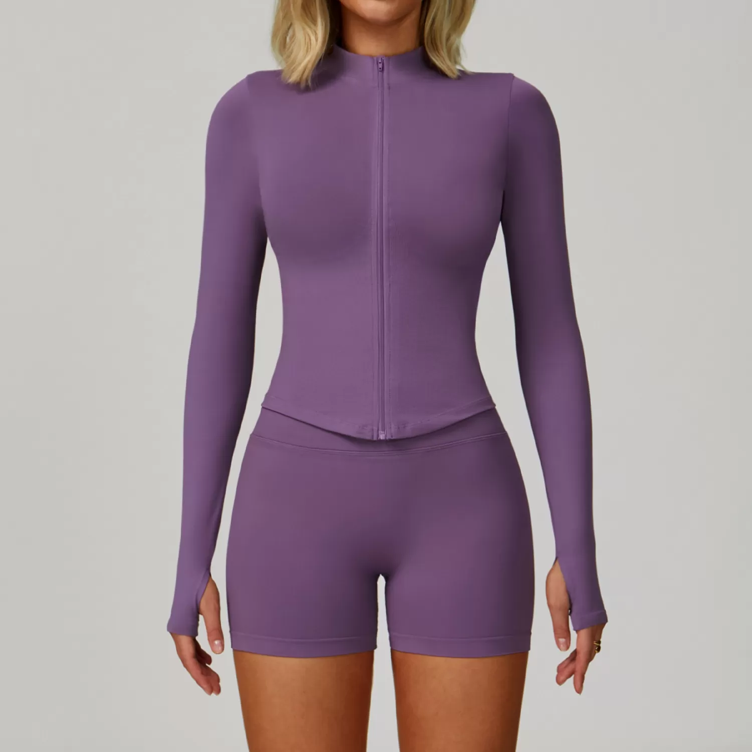 Conjunto de yoga de 4 piezas, sin costuras y muy elástico, con chaqueta FGBTZ7790