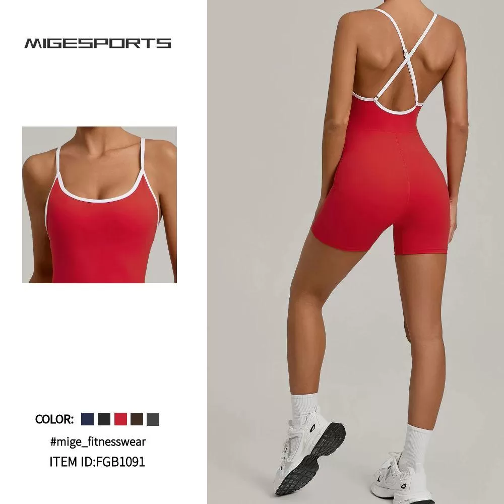 Mono deportivo con espalda cruzada para mujer FGB1091
