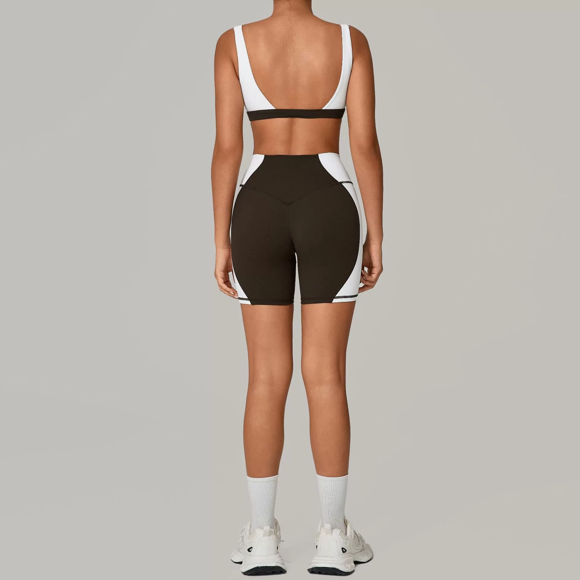 Conjunto de 2 piezas de sujetador y pantalones cortos deportivos transpirables de secado rápido para mujer, para gimnasio, fitness y yoga, FGB2236+81987