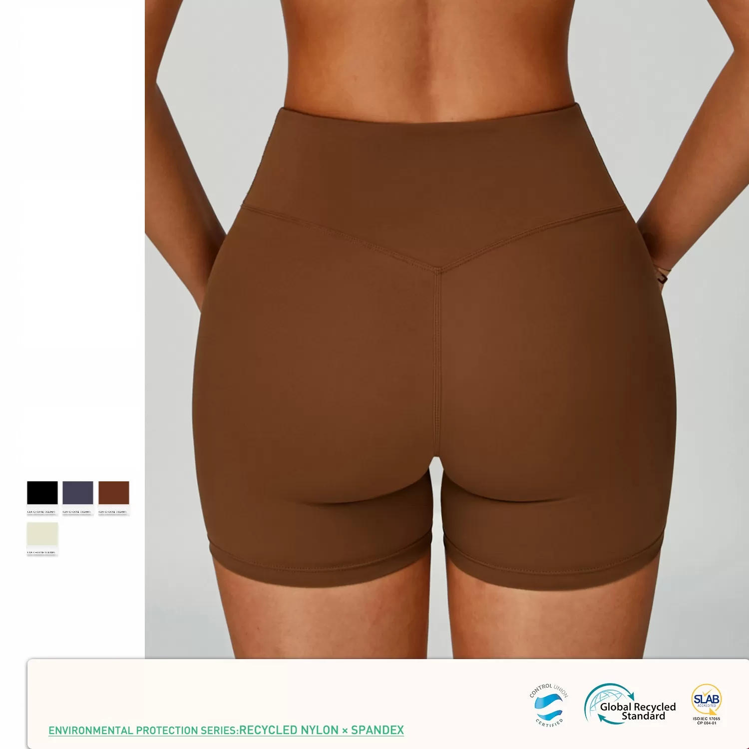 Pantalones cortos de yoga de secado rápido, cintura alta y tacto piel, FGBEDK2029