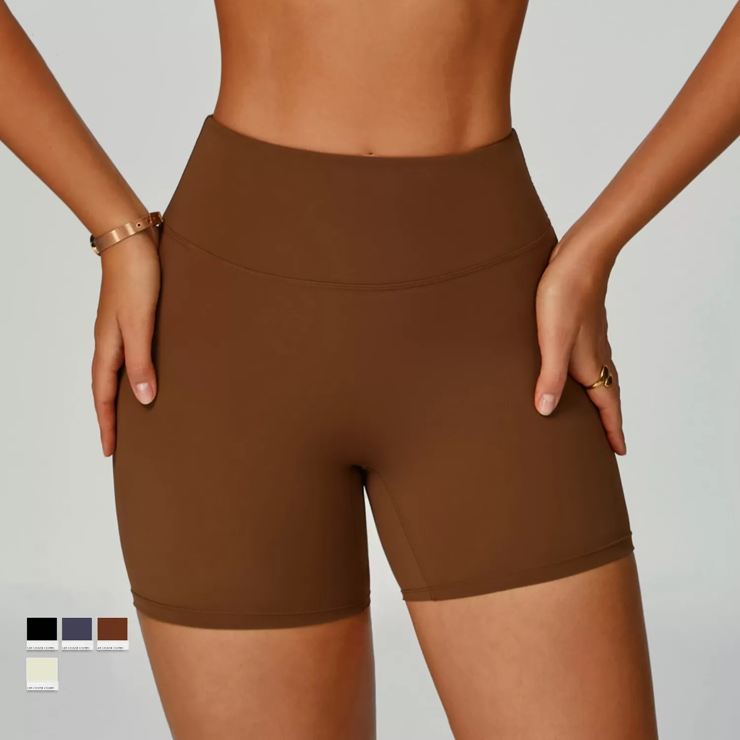 Pantalones cortos de yoga de secado rápido, cintura alta y tacto piel, FGBEDK2029