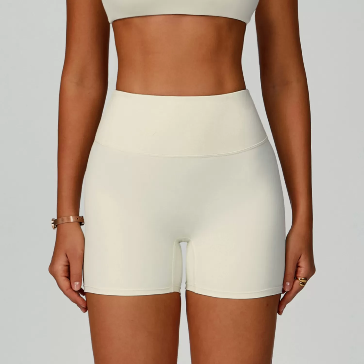 Pantalones cortos de yoga de secado rápido, cintura alta y tacto piel, FGBEDK2029