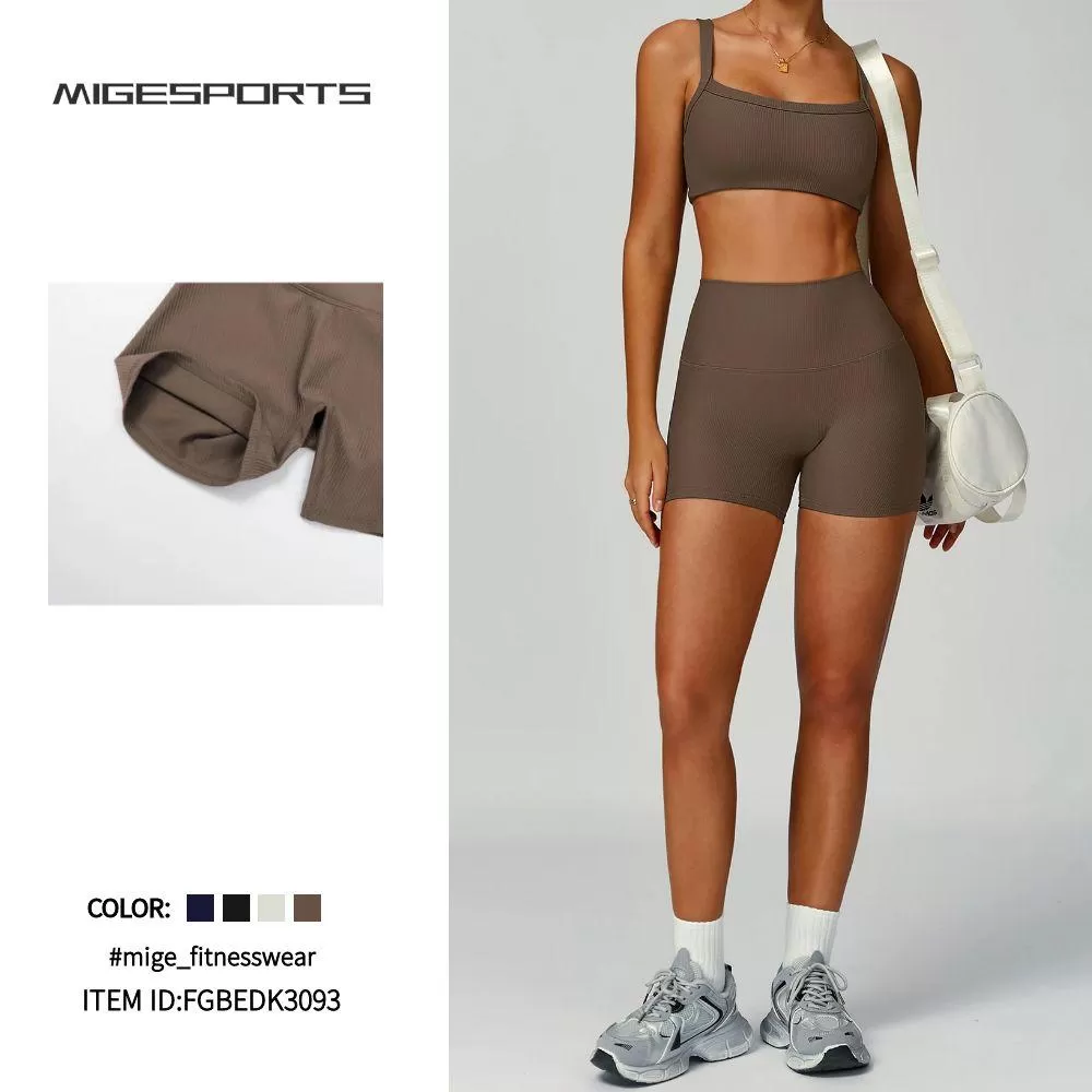 Pantalones cortos de yoga para mujer, para entrenamiento físico en el gimnasio, FGBEDK3093