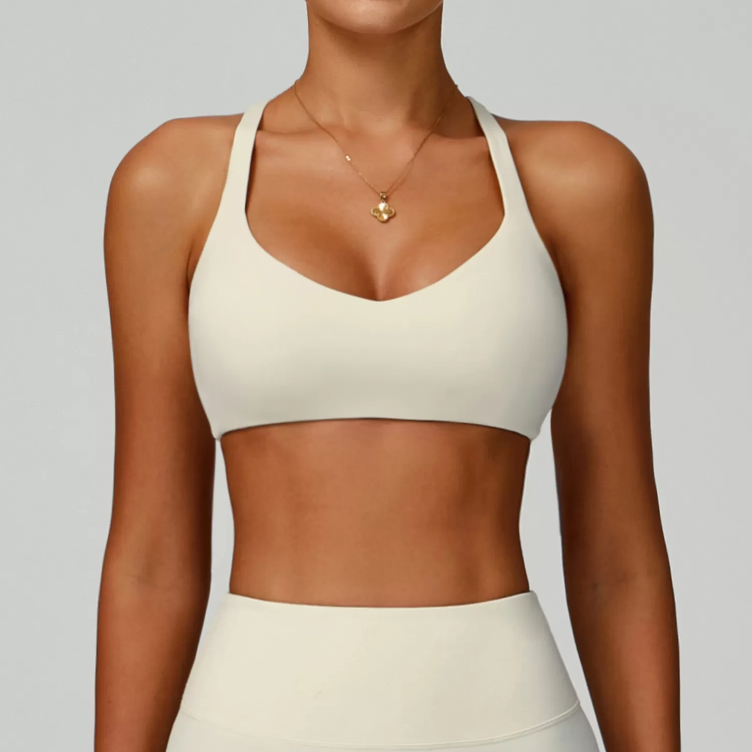 Sujetador deportivo para mujer, de nailon suave y elastano, tejido reciclado, FGBEWX2029