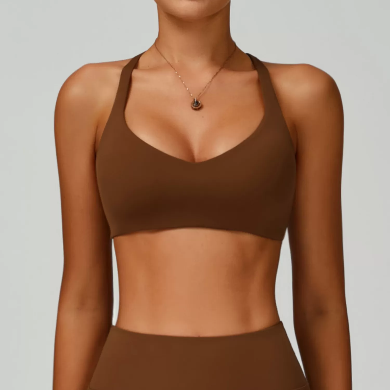 Sujetador deportivo para mujer, de nailon suave y elastano, tejido reciclado, FGBEWX2029