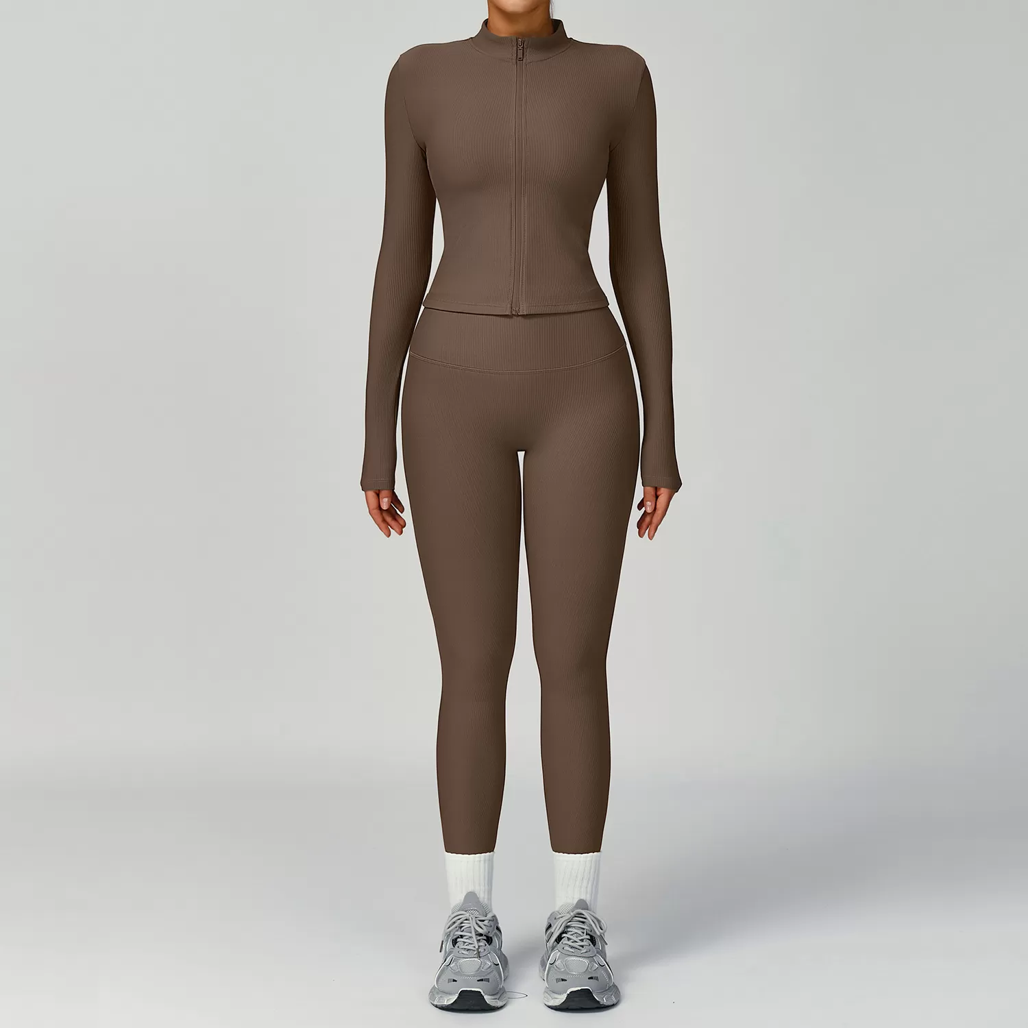 Conjuntos de yoga sin costuras para mujer, informales, de moda, de colores sólidos, deportivos, FGBTZ3093