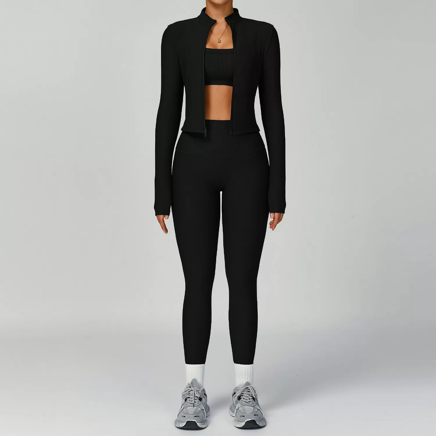 Conjuntos de yoga sin costuras para mujer, informales, de moda, de colores sólidos, deportivos, FGBTZ3093