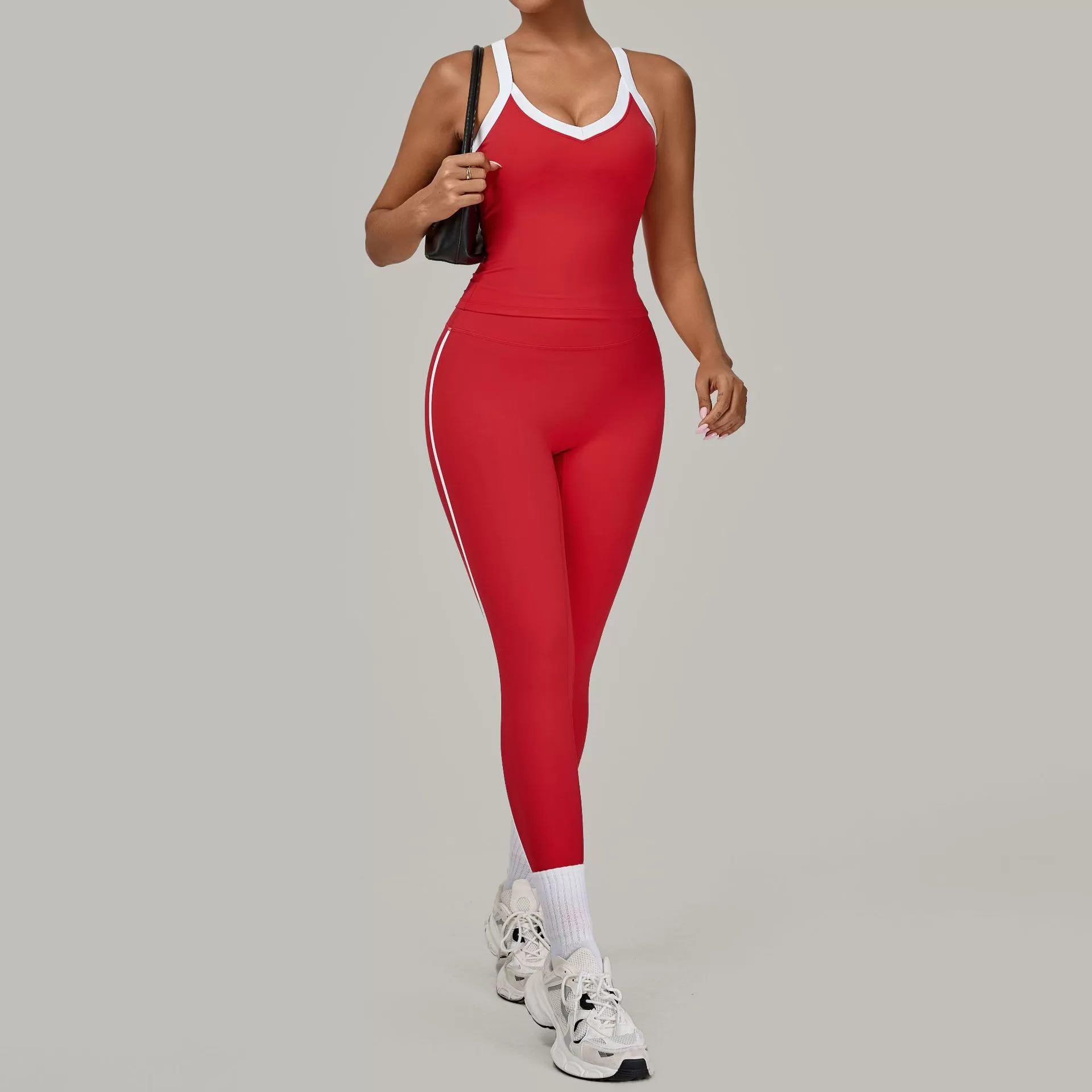 Conjunto de yoga deportivo para mujer, leggings largos de gimnasio, 2 piezas, FGB3230+4601