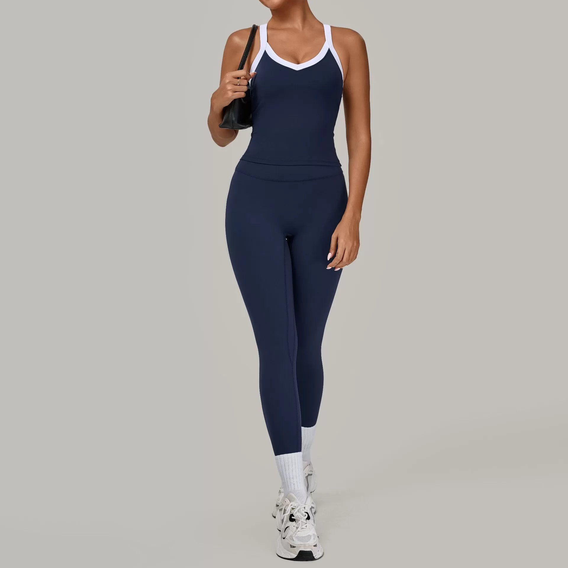 Conjunto de yoga deportivo para mujer, leggings largos de gimnasio, 2 piezas, FGB3230+4601