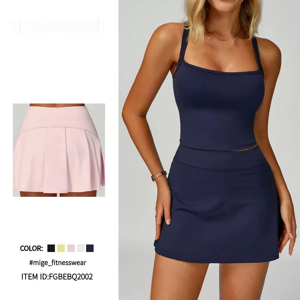 Falda de fitness para mujer, con cintura elástica, para yoga, golf, tenis, minifalda FGBEBQ2002