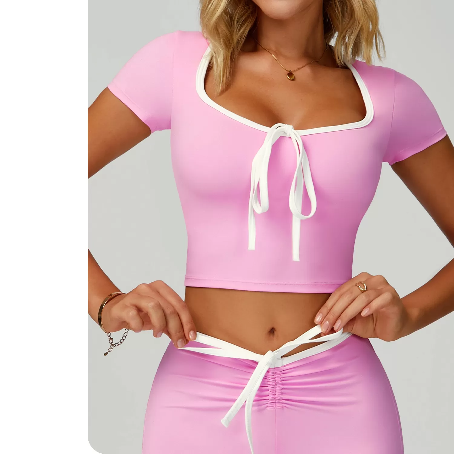 Ropa de tenis para mujer, camiseta de golf deportiva de colores brillantes, conjunto de yoga con cuello en V FGBEDX2017