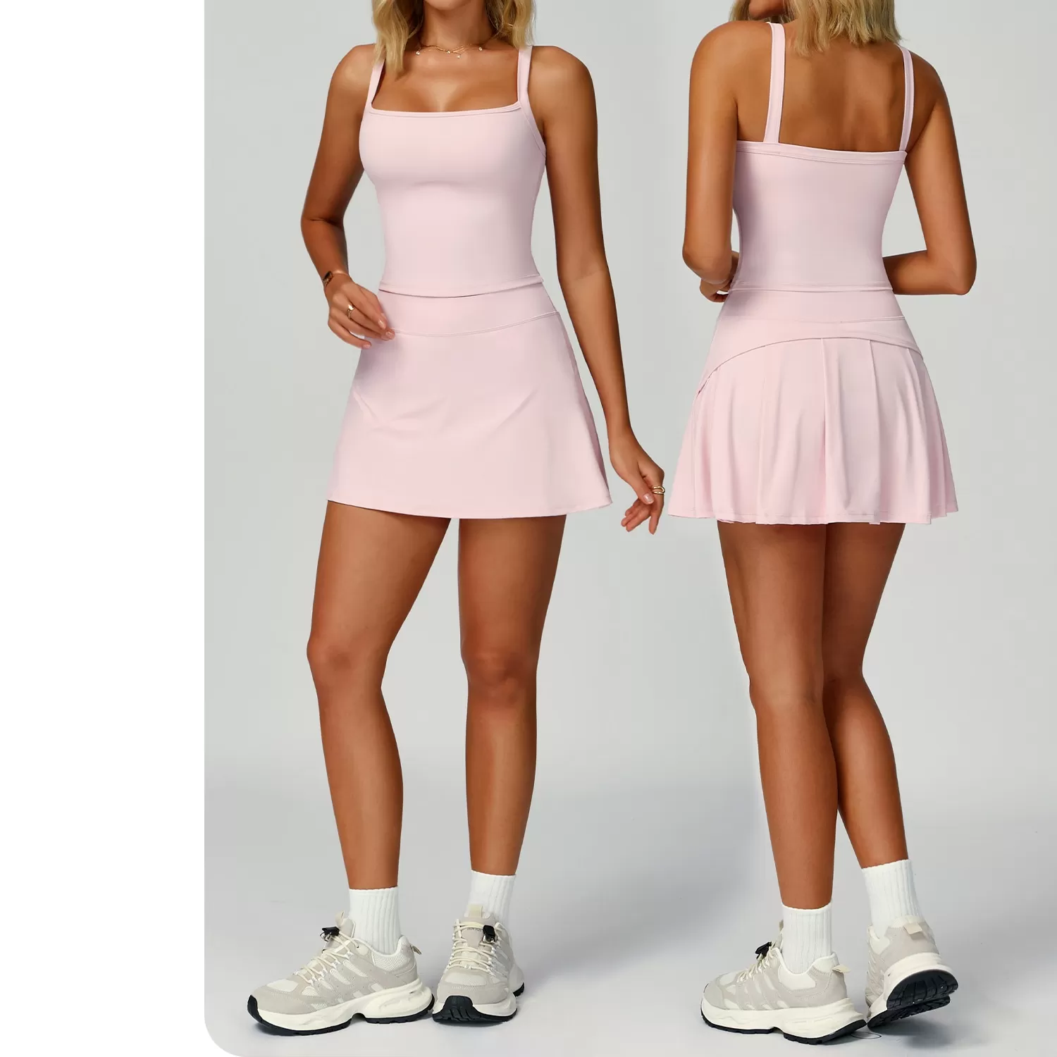 Ropa deportiva de golf, vestido de tenis, conjunto de dos piezas, falda de tenis para mujer FGBTZ2002