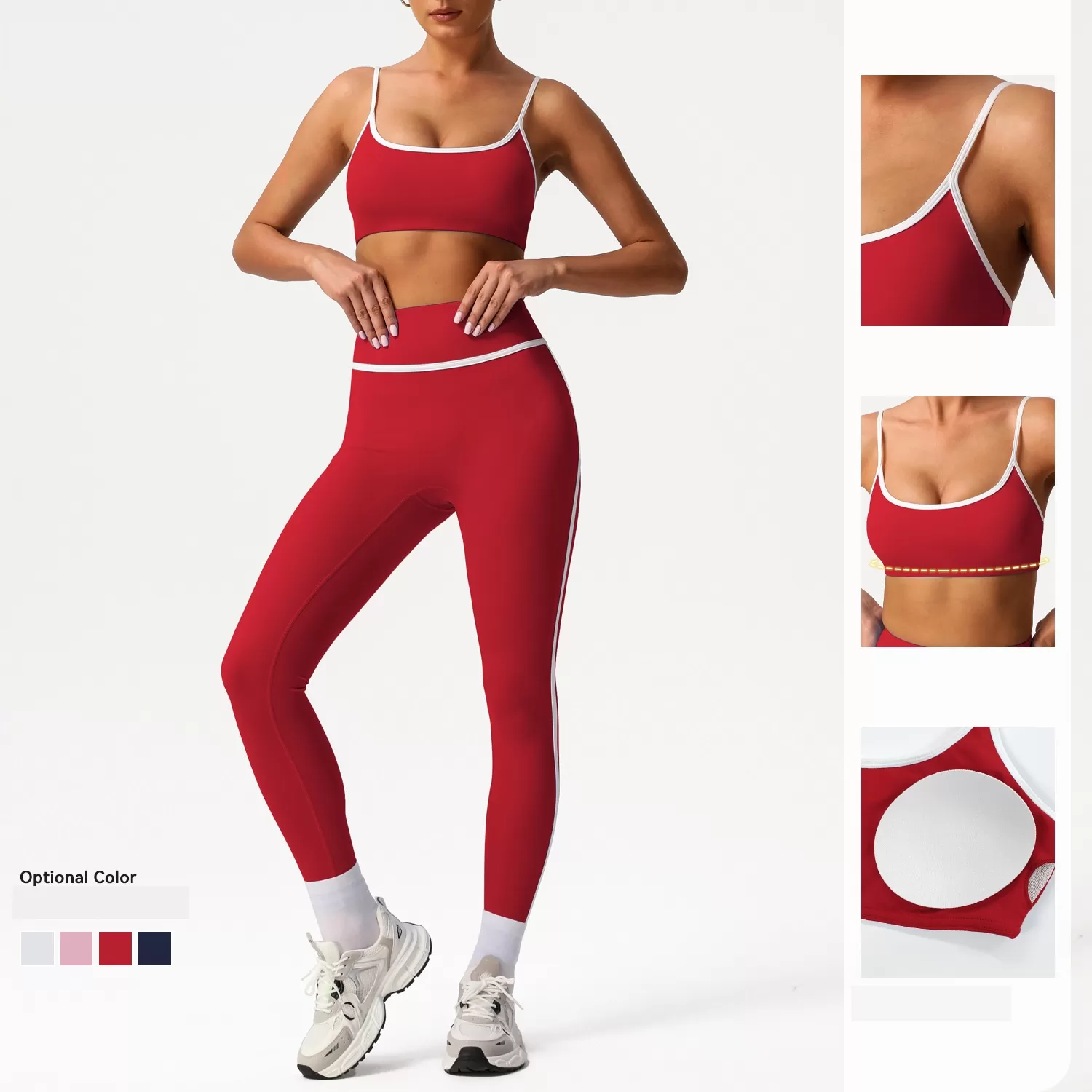 Conjunto de 2 leggings deportivos personalizados para mujer, diseno de línea de cadera, ropa deportiva para gimnasio, FGBSM2393