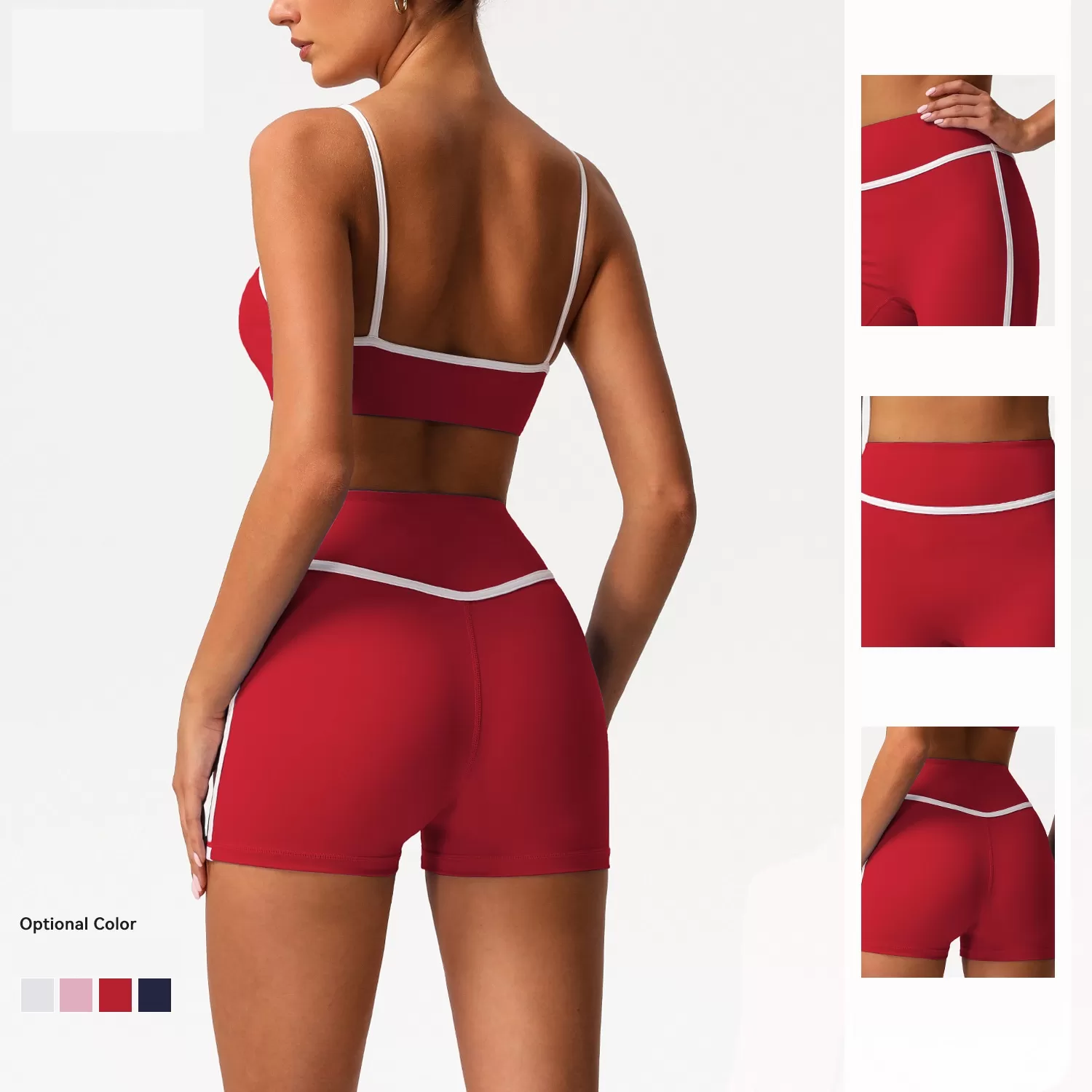 Conjunto de 2 leggings deportivos personalizados para mujer, diseno de línea de cadera, ropa deportiva para gimnasio, FGBSM2393
