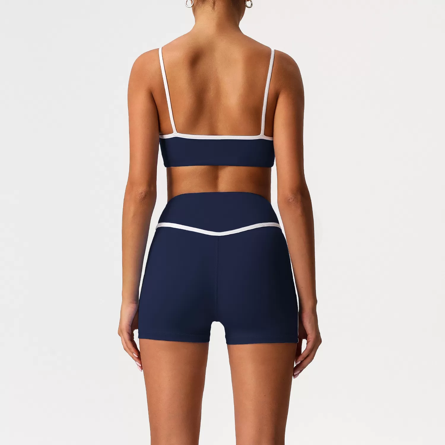Conjunto de 2 leggings deportivos personalizados para mujer, diseno de línea de cadera, ropa deportiva para gimnasio, FGBSM2393
