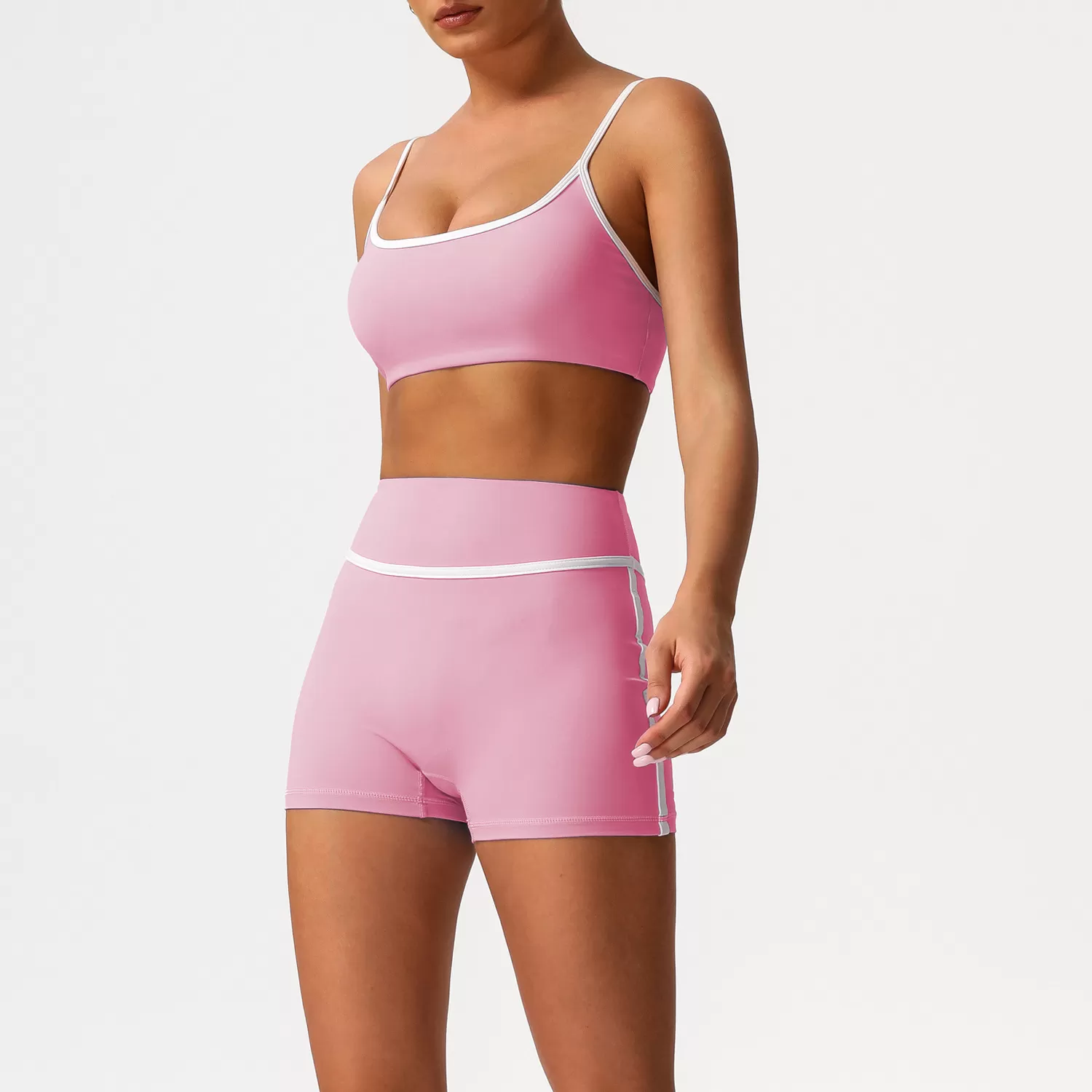 Conjunto de 2 leggings deportivos personalizados para mujer, diseno de línea de cadera, ropa deportiva para gimnasio, FGBSM2393
