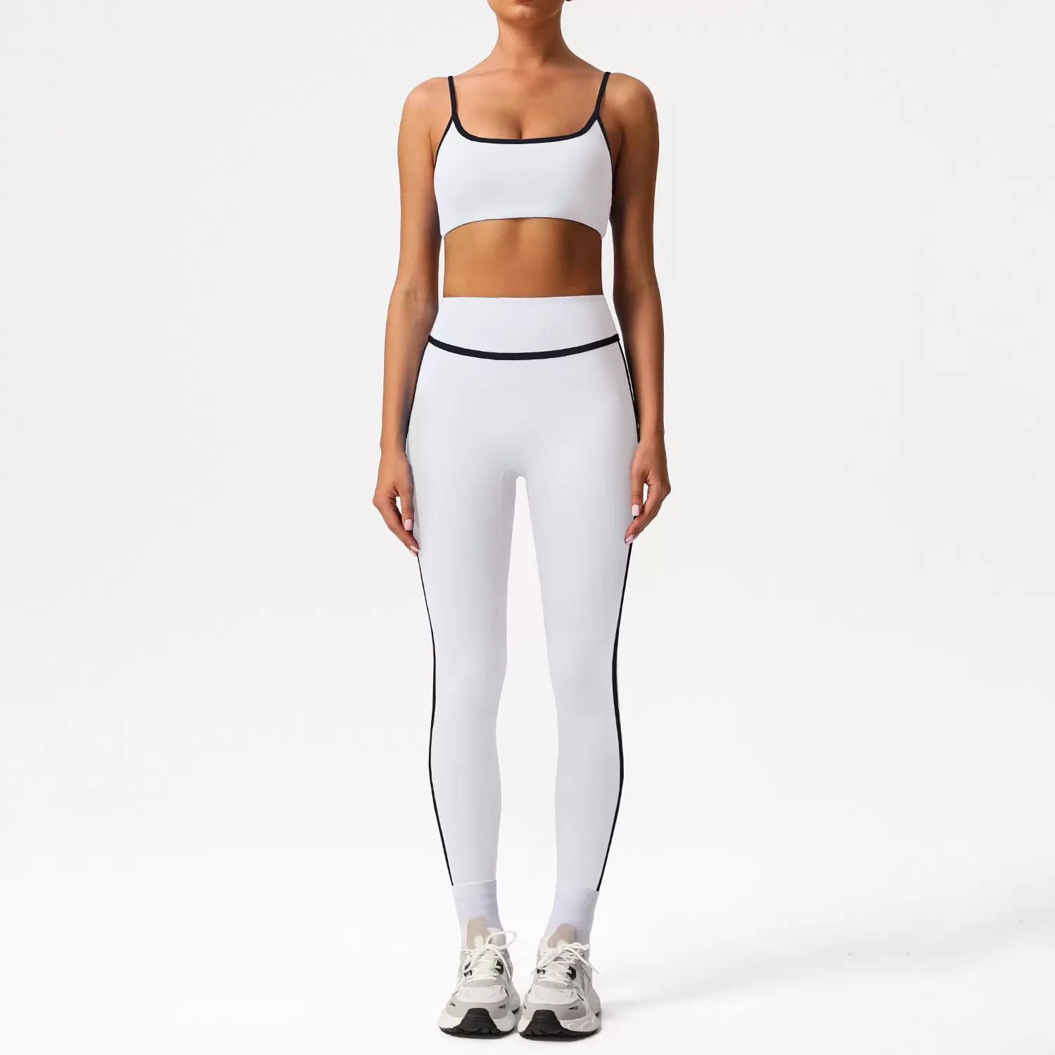 Conjunto de 2 leggings deportivos personalizados para mujer, diseno de línea de cadera, ropa deportiva para gimnasio, FGBSM2393