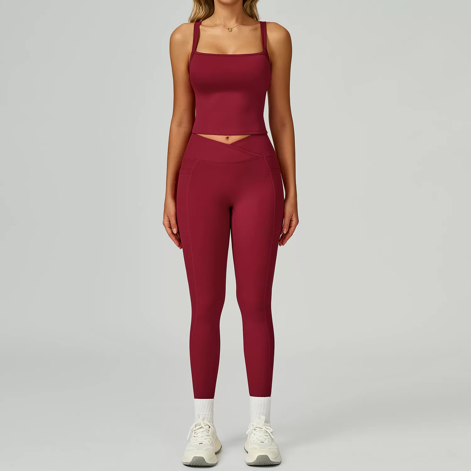 Conjunto de 5 piezas de ropa deportiva para mujer, sujetador deportivo, chaleco, pantalones cortos, leggings de yoga, FGBTZ2030