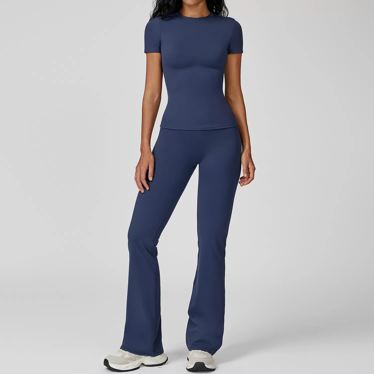 Conjunto deportivo de yoga para mujer, color liso, FGBTZ8455