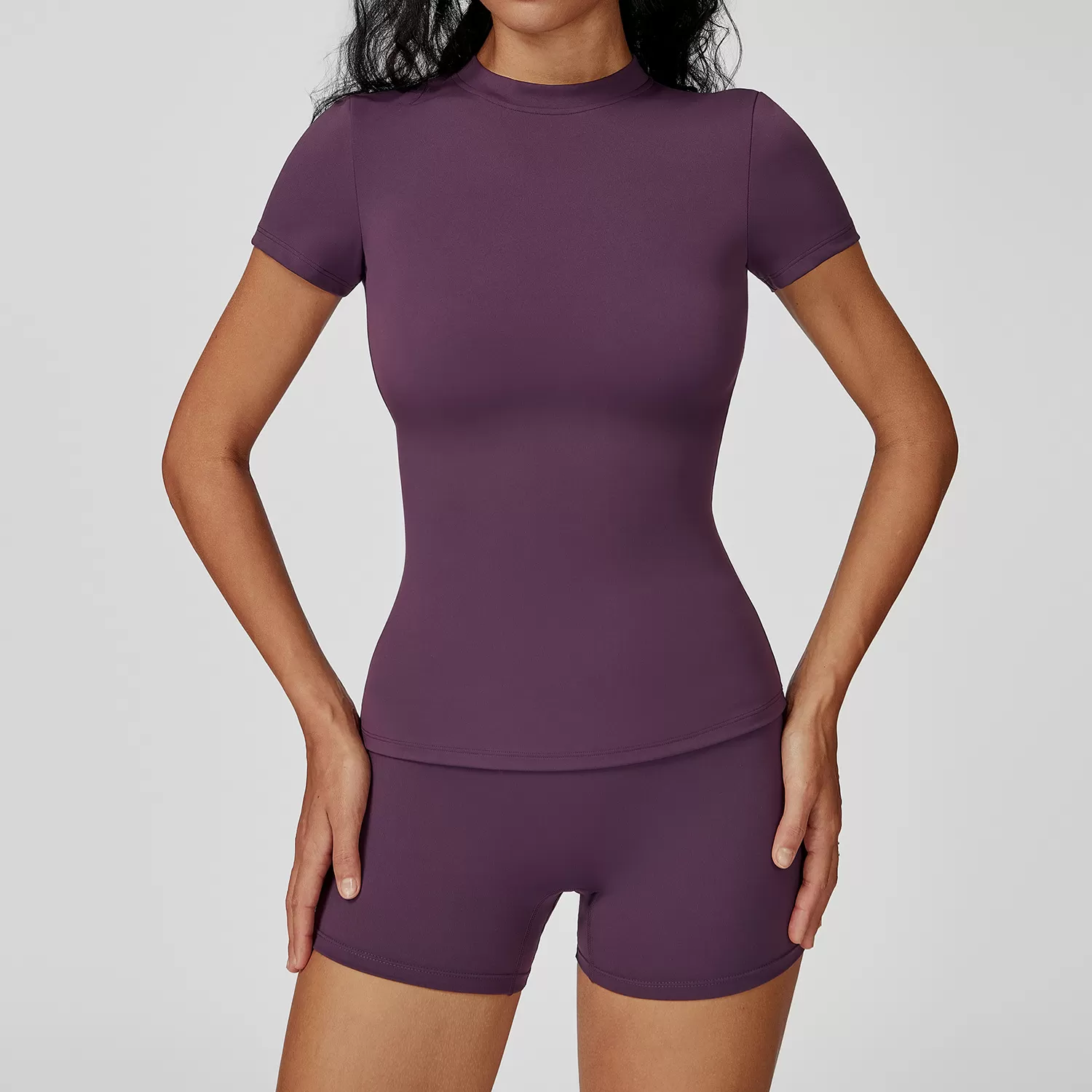 Conjunto deportivo de yoga para mujer, color liso, FGBTZ8455