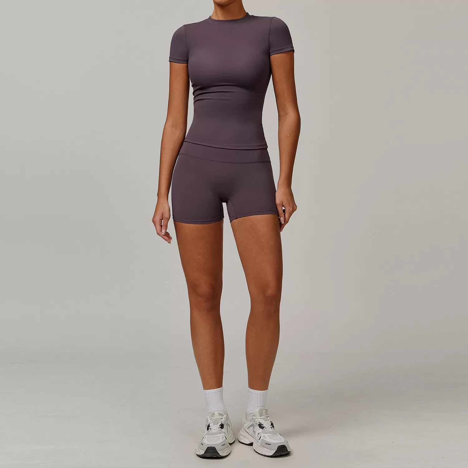 Conjunto deportivo de yoga para mujer, color liso, FGBTZ8455