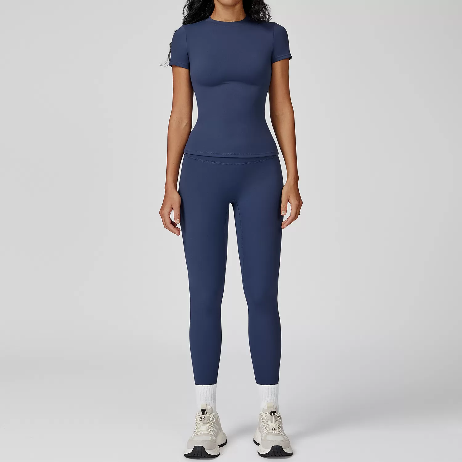 Conjunto deportivo de yoga para mujer, color liso, FGBTZ8455