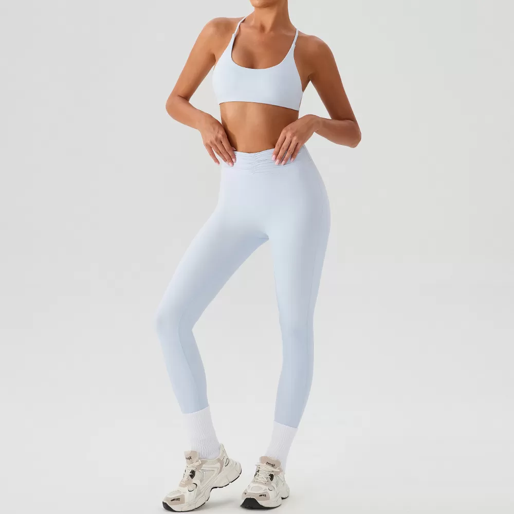 Sujetador y leggings azul claro