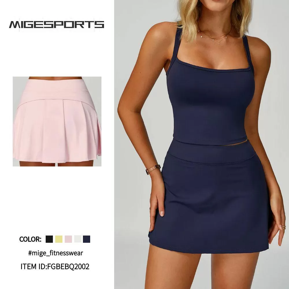 Falda de fitness para mujer, con cintura elástica, para yoga, golf, tenis, minifalda FGBEBQ2002