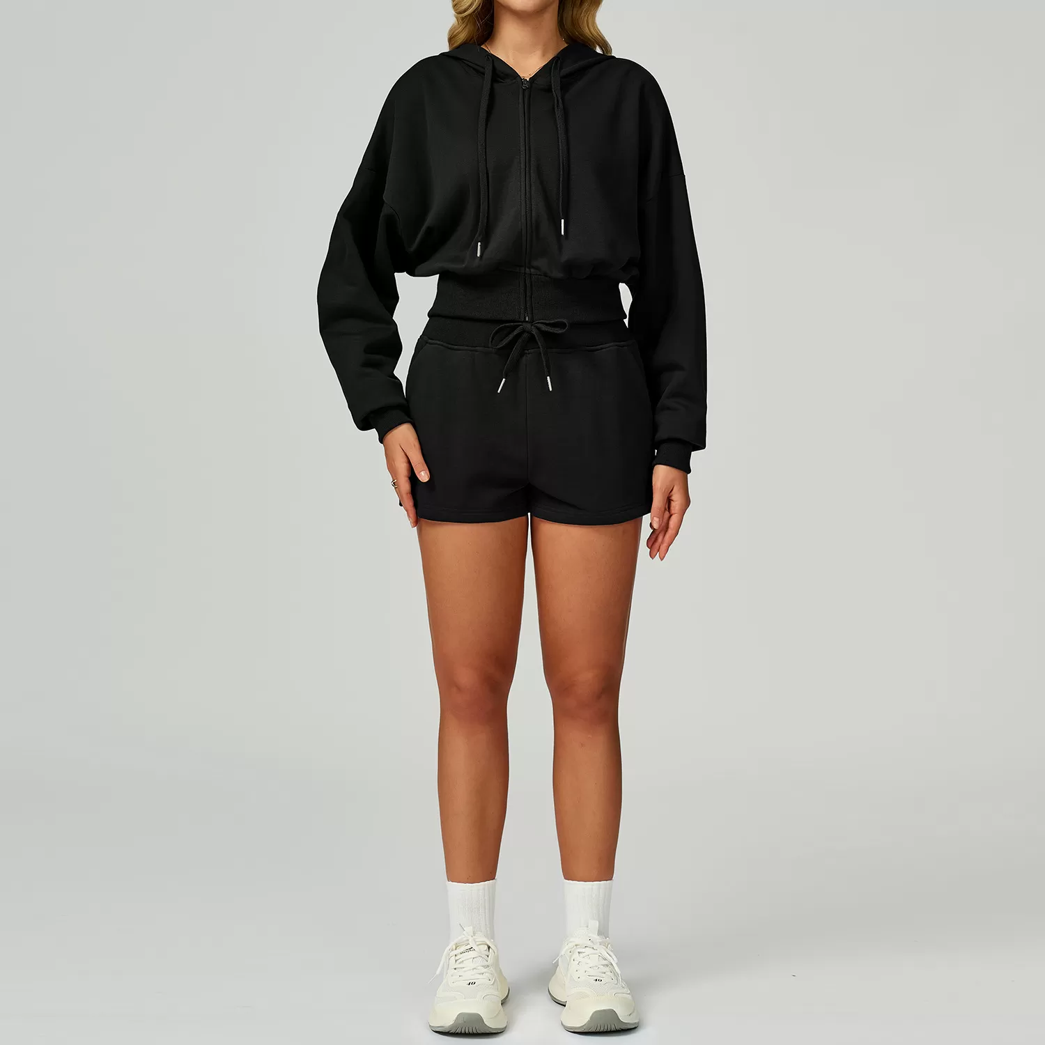Conjunto deportivo de invierno de 3 piezas con chaqueta con capucha y pantalones deportivos para correr al aire libre y gimnasio FGBTZWY2030