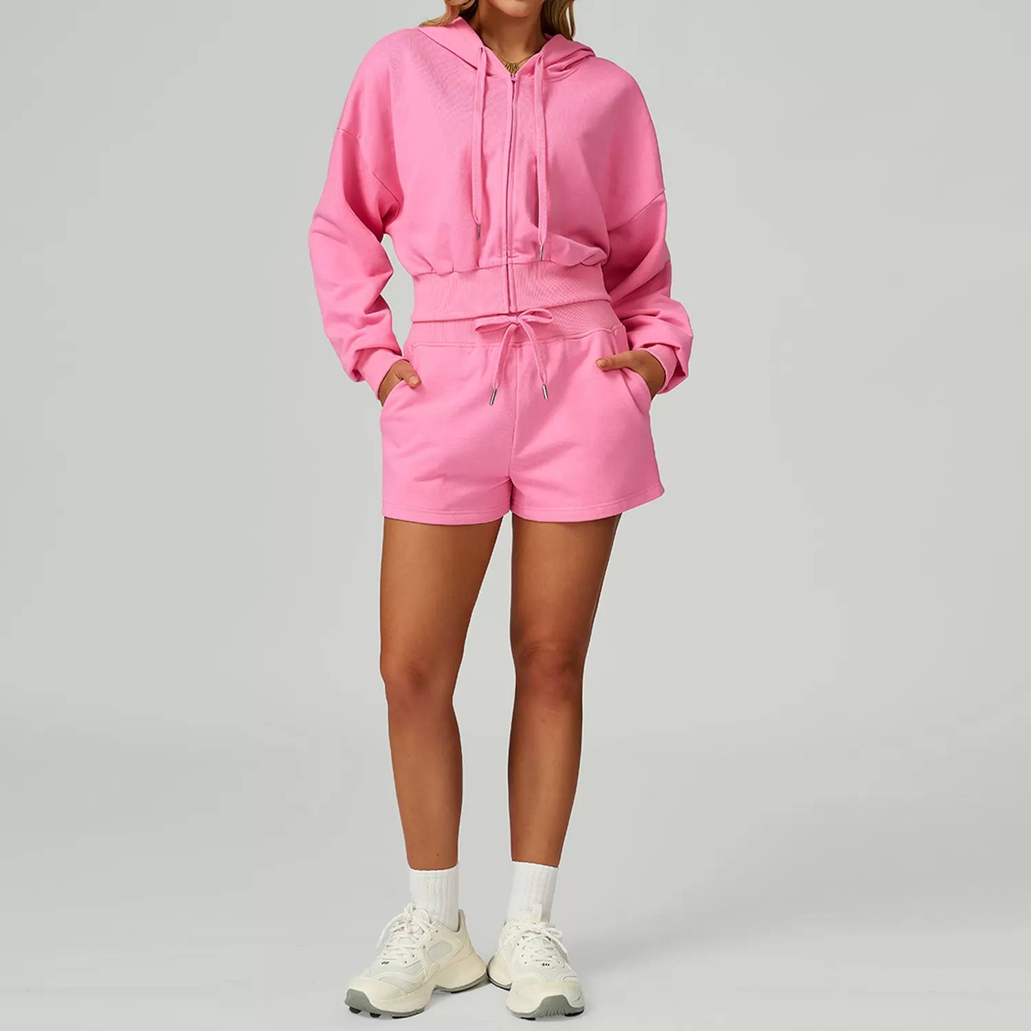 Conjunto deportivo de invierno de 3 piezas con chaqueta con capucha y pantalones deportivos para correr al aire libre y gimnasio FGBTZWY2030