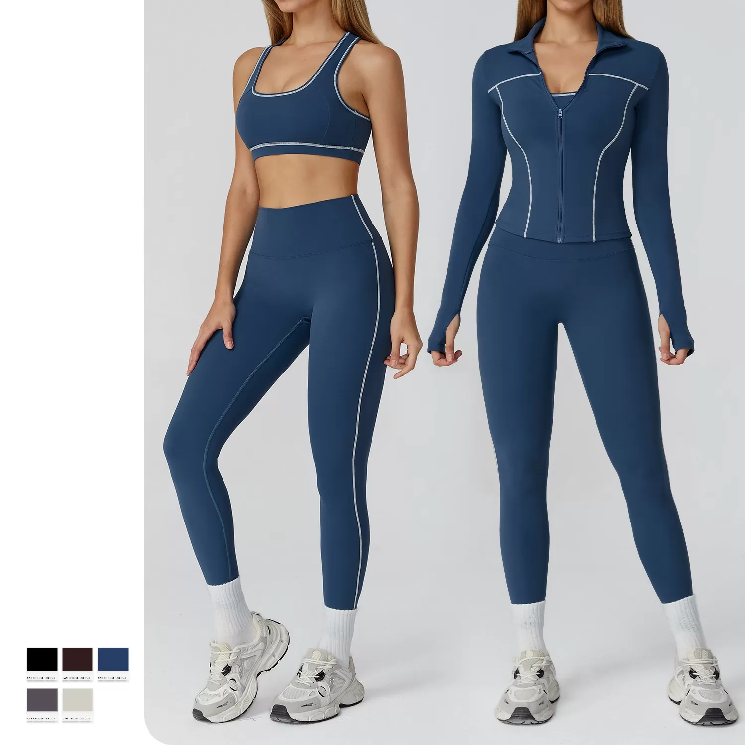 Conjunto de leggings de yoga para mujer, pantalones de entrenamiento, sujetador deportivo, ropa deportiva, conjunto de yoga ajustado para gimnasio, FGBTZ2036