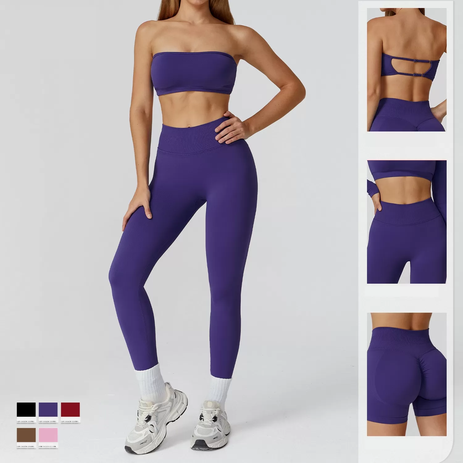 Conjuntos de yoga para mujer, de secado rápido, ajustados, para correr, fitness, sujetador antigolpes, cintura alta, conjunto deportivo para mujer, ropa deportiva para exteriores, gimnasio, FGBTZ7026