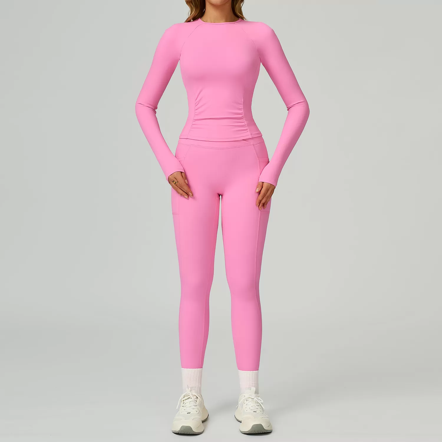Mangas largas rosas + leggings