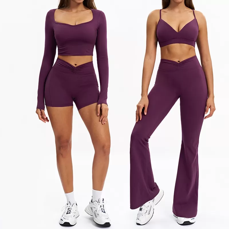 Leggings de cintura alta con efecto lifting, conjunto de 6 piezas para gimnasio, fitness, yoga, para mujer, FGBTZ9313