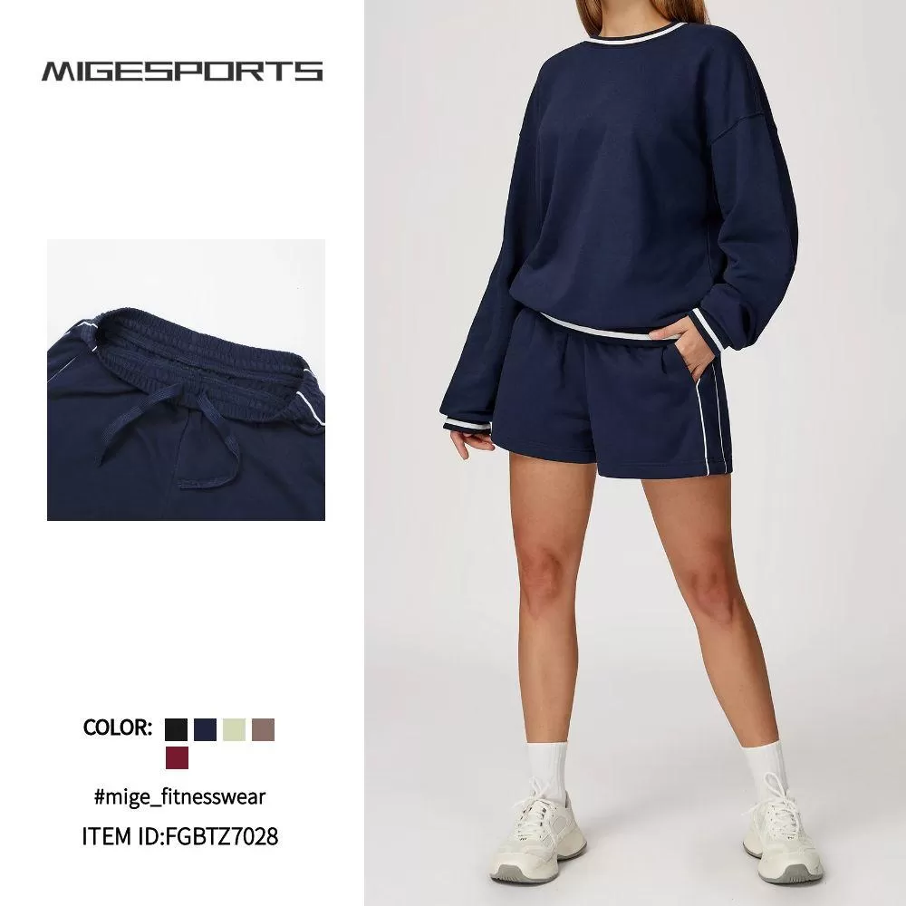 Conjunto deportivo de manga larga para fitness y yoga, para gimnasio, jogging, sudadera, conjuntos deportivos de yoga, FGBTZ7028