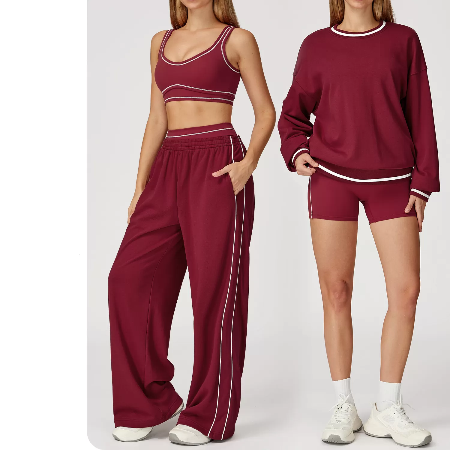 Conjunto deportivo de manga larga para fitness y yoga, para gimnasio, jogging, sudadera, conjuntos deportivos de yoga, FGBTZ7028