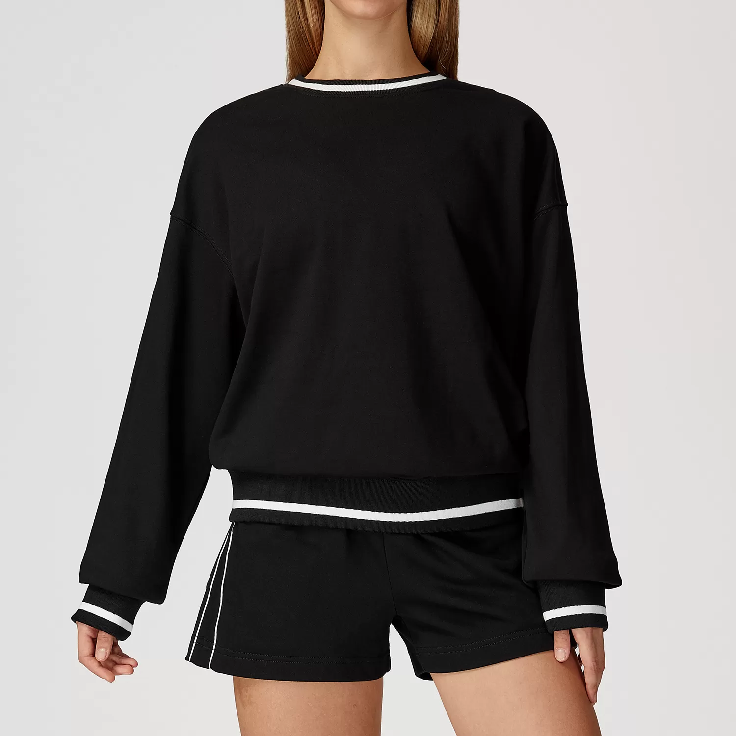 Conjunto deportivo de manga larga para fitness y yoga, para gimnasio, jogging, sudadera, conjuntos deportivos de yoga, FGBTZ7028