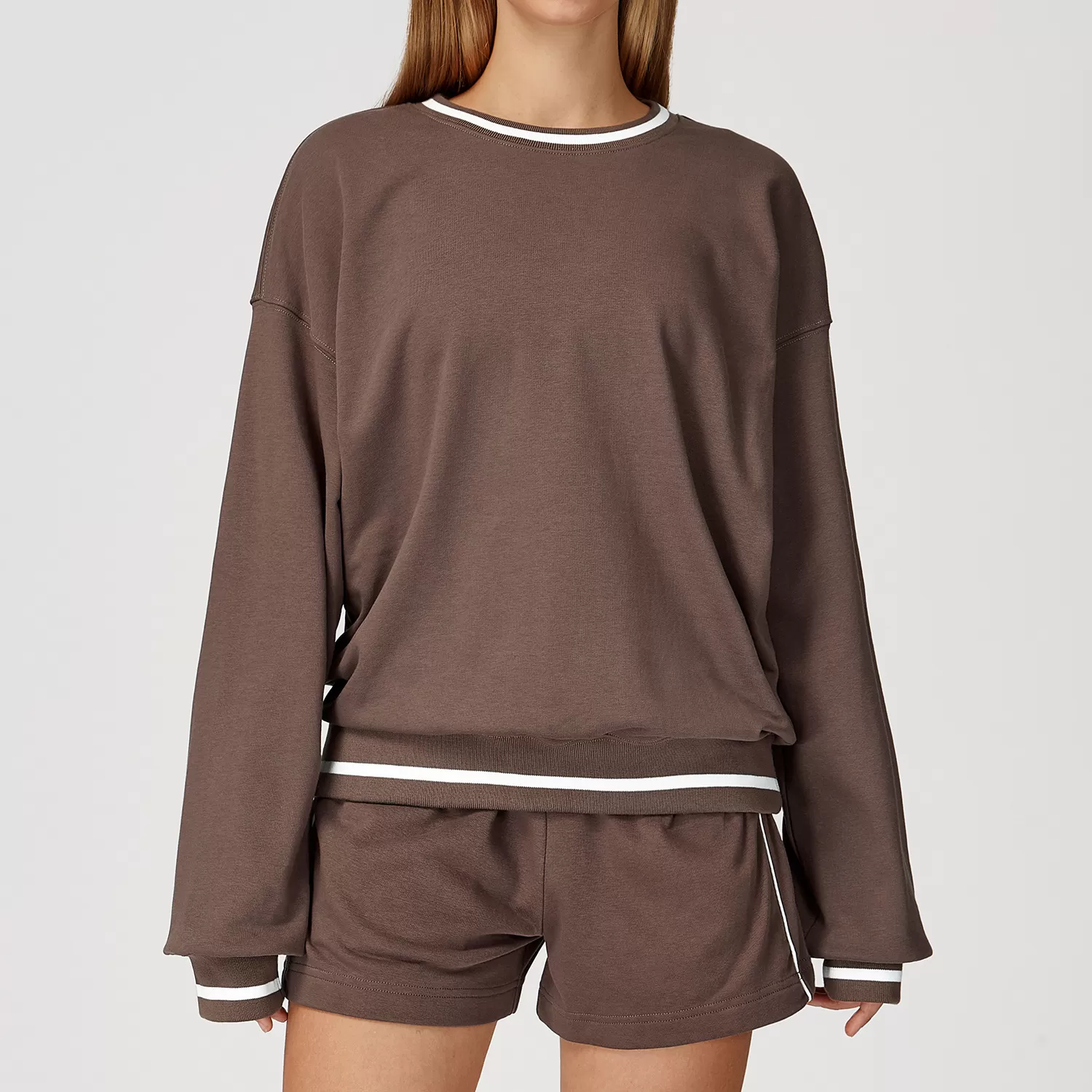 Conjunto deportivo de manga larga para fitness y yoga, para gimnasio, jogging, sudadera, conjuntos deportivos de yoga, FGBTZ7028