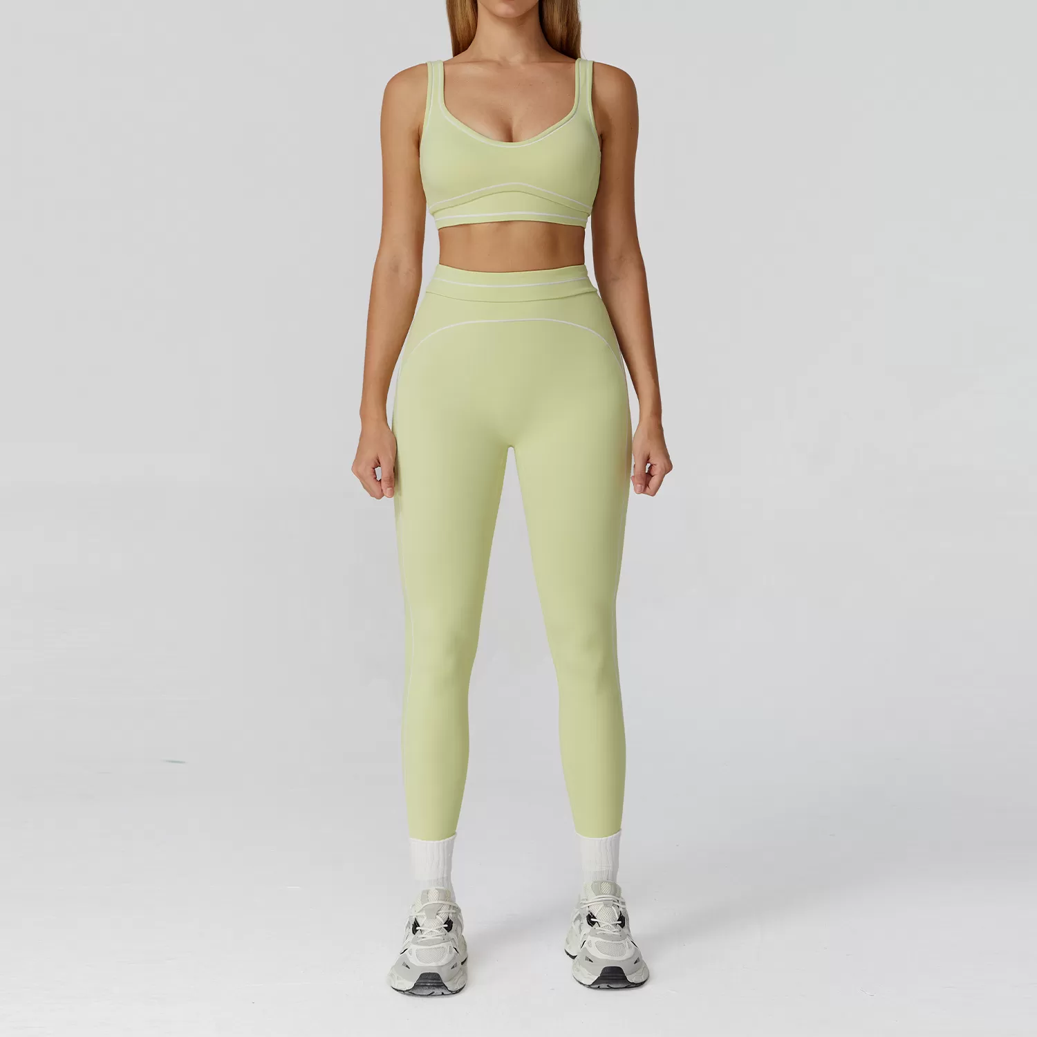 Pantalones cortos de cintura alta que levantan glúteos, conjunto de yoga para gimnasio, conjuntos de sujetador deportivo elástico, conjuntos de entrenamiento para mujeres FGBTZ7028
