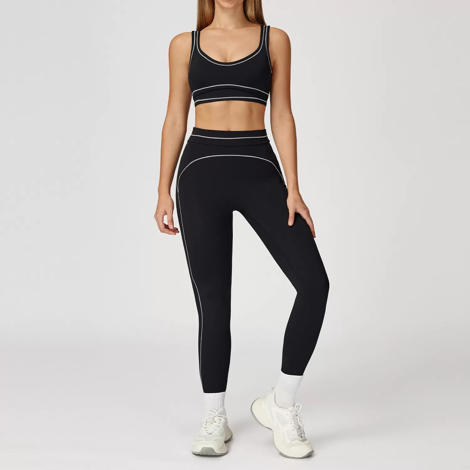 Pantalones cortos de cintura alta que levantan glúteos, conjunto de yoga para gimnasio, conjuntos de sujetador deportivo elástico, conjuntos de entrenamiento para mujeres FGBTZ7028
