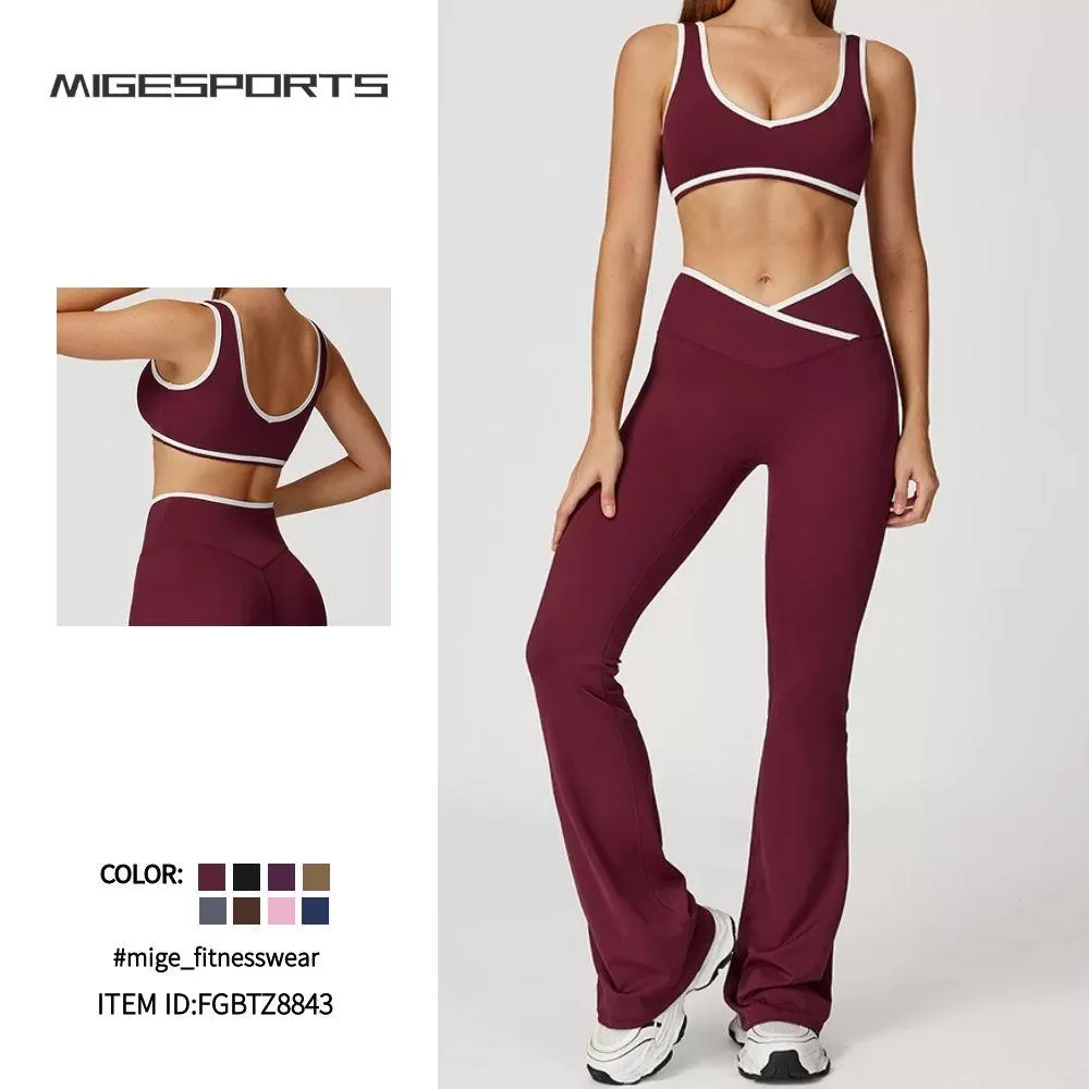 Conjuntos de ropa deportiva para gimnasio y yoga, sin costuras, para mujer, FGBTZ8843