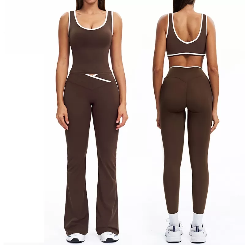 Conjuntos de ropa deportiva para gimnasio y yoga, sin costuras, para mujer, FGBTZ8843