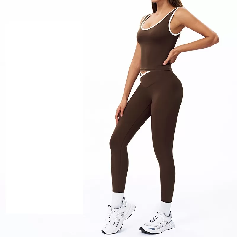 Conjuntos de ropa deportiva para gimnasio y yoga, sin costuras, para mujer, FGBTZ8843