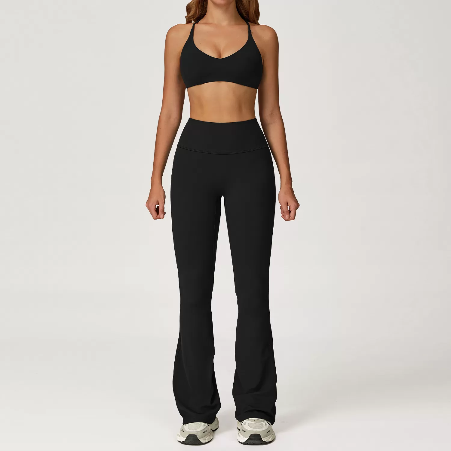 Conjunto de yoga deportivo suave de cuatro piezas para mujer, ropa deportiva para gimnasio y fitness, FGBTZ8232