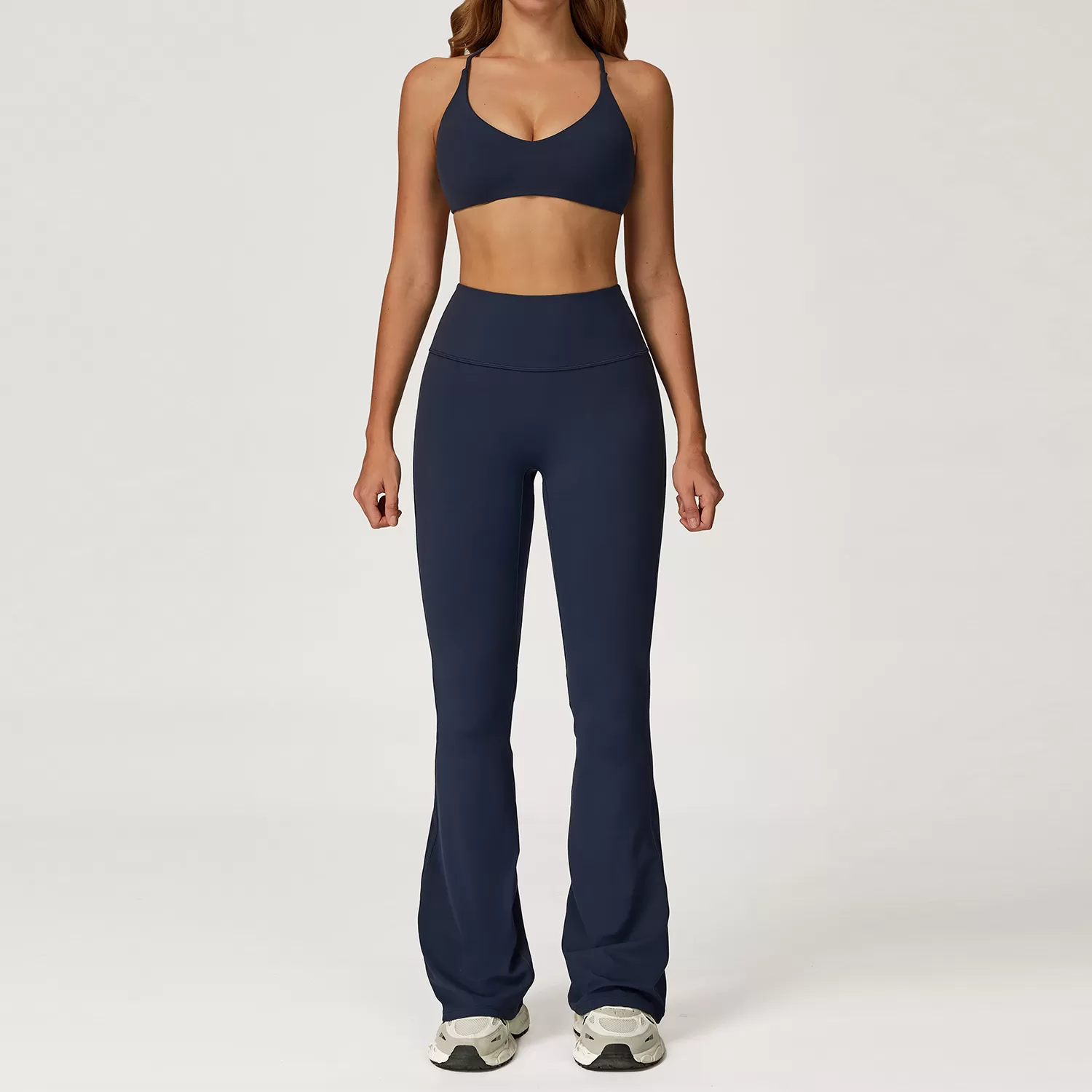 Conjunto de yoga deportivo suave de cuatro piezas para mujer, ropa deportiva para gimnasio y fitness, FGBTZ8232