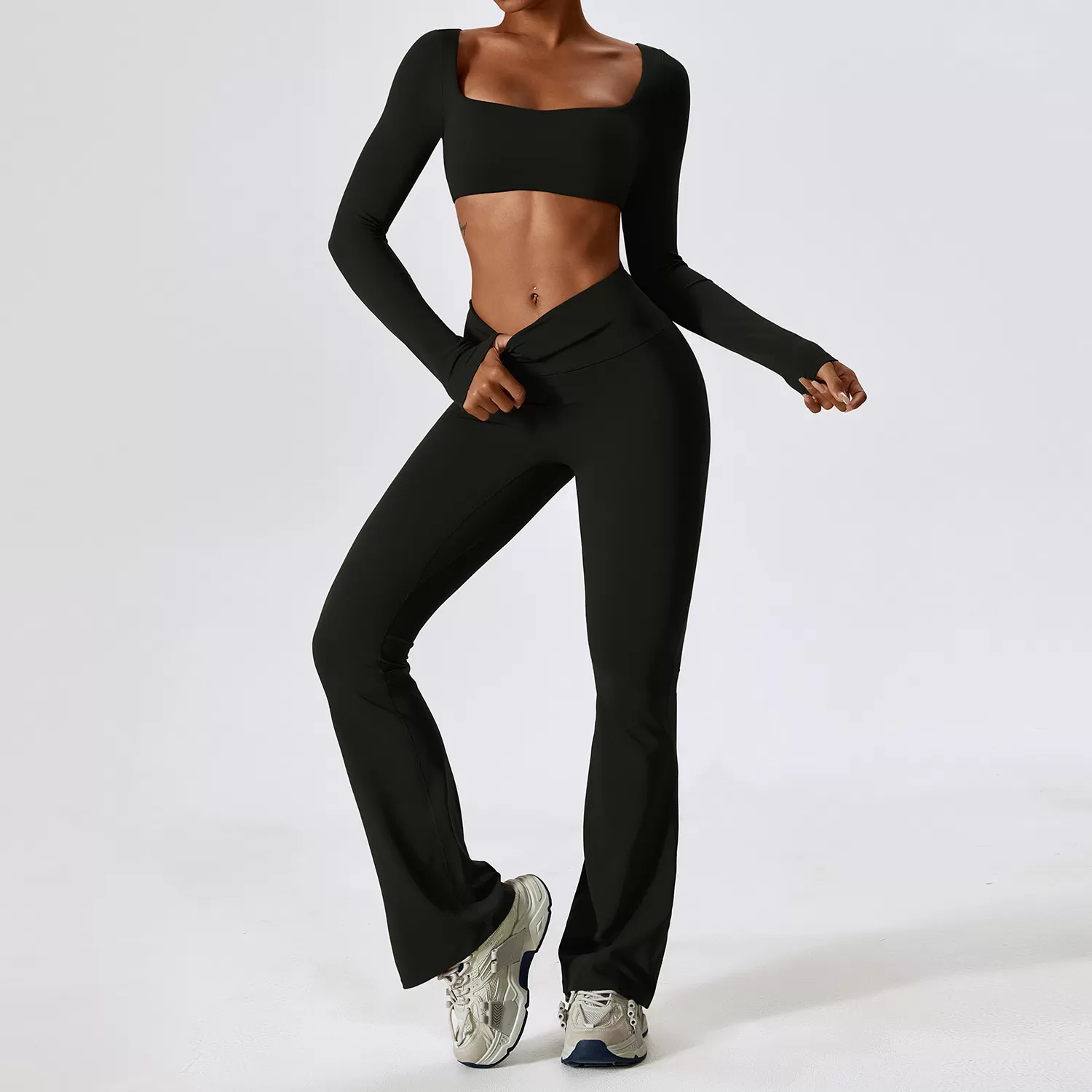 Conjunto de yoga deportivo suave de cuatro piezas para mujer, ropa deportiva para gimnasio y fitness, FGBTZ8232