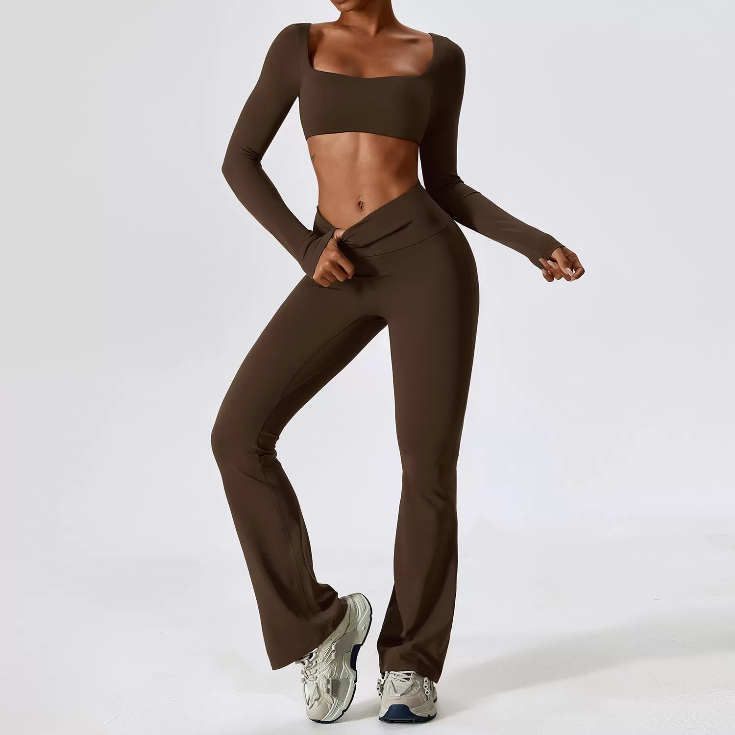 Conjunto de yoga deportivo suave de cuatro piezas para mujer, ropa deportiva para gimnasio y fitness, FGBTZ8232