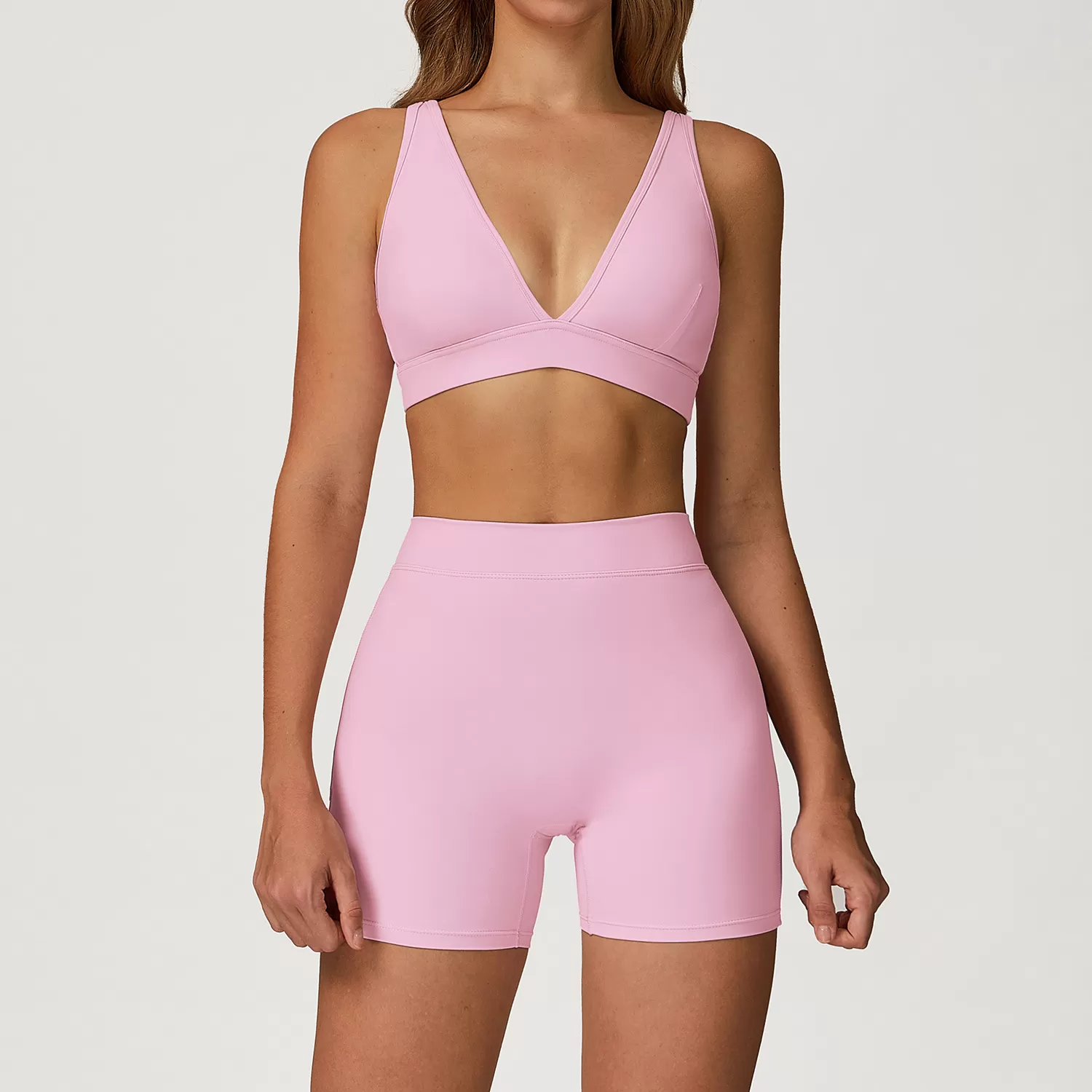 Conjunto de yoga de 4 piezas, ropa deportiva, sujetador deportivo elástico, leggings para levantar glúteos, conjunto de entrenamiento para mujer FGBTZ4507