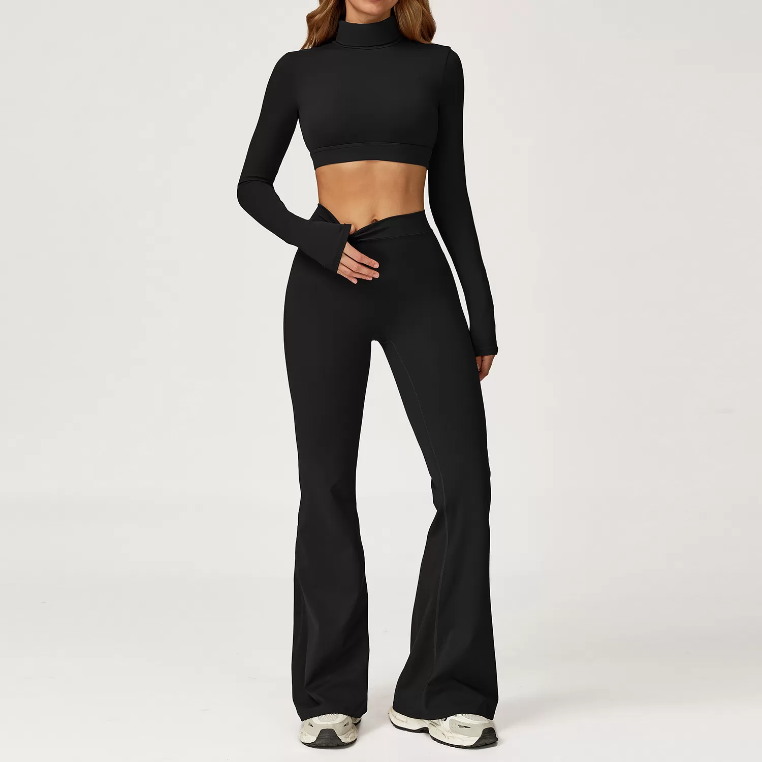 Conjunto de yoga de 4 piezas, ropa deportiva, sujetador deportivo elástico, leggings para levantar glúteos, conjunto de entrenamiento para mujer FGBTZ4507