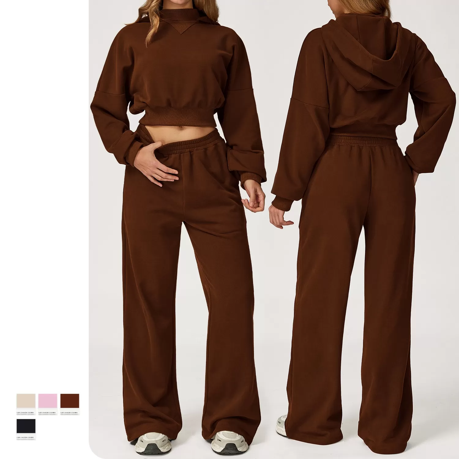 Conjunto deportivo informal de dos piezas de manga larga para mujer, cómodo, para fitness, running, yoga, sudadera con cintura alta, FGBTZ4507